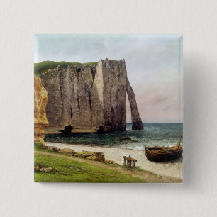 The Cliffs at Etretat, 1869 2 Inch Square Button