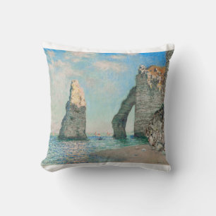 The Cliffs at Etretat 1885 by Claude Monet Throw Pillow
