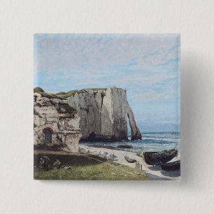 The Cliffs at Etretat after the storm, 1870 2 Inch Square Button