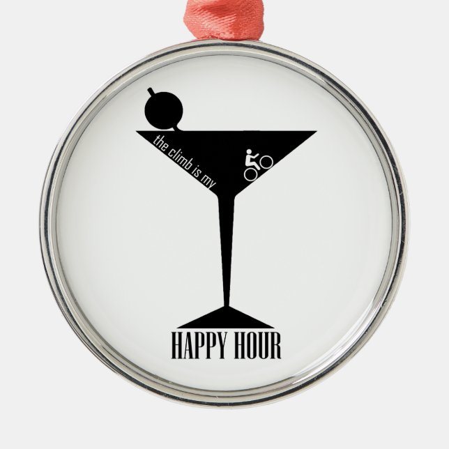 The Climb Is My Happy Hour Metal Ornament (Front)