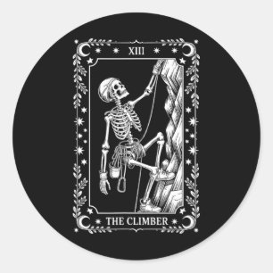 The Climber Tarot Card, Rock Climbing _2  Classic Round Sticker