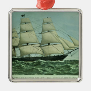 The Clipper ship 'Highflyer', 1111 tons Metal Ornament