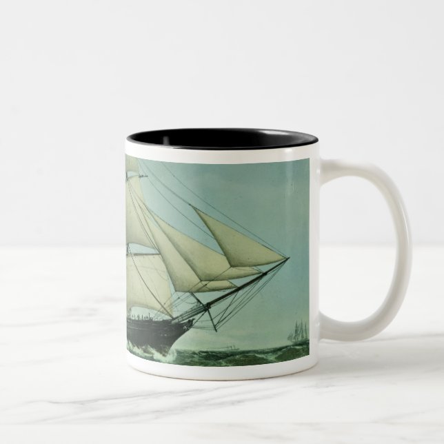 The Clipper ship 'Highflyer', 1111 tons Two-Tone Coffee Mug (Right)