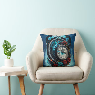 The Clock In the Mist of Infinity.  Throw Pillow