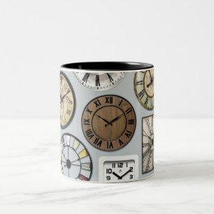 "THE CLOCK WATCHER'S" MUG-OR 5 O'CLOCK SOMEWHERE Two-Tone COFFEE MUG