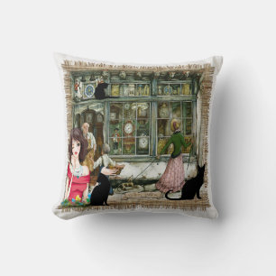 The Clockmaker from Old Amsterdam Throw Pillow