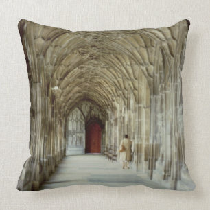 The Cloisters of Gloucester Cathedral, 12th centur Throw Pillow