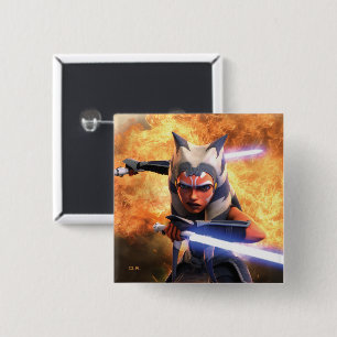 The Clone Wars   Ahsoka Tano 2 Inch Square Button