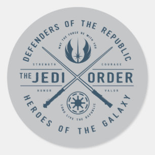 The Clone Wars   Jedi Sabers Emblem Classic Round Sticker
