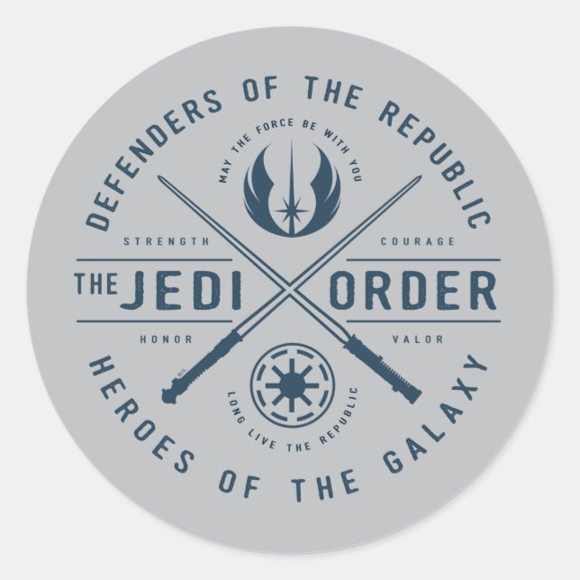 The Clone Wars | Jedi Sabres Emblem Classic Round Sticker (Front)