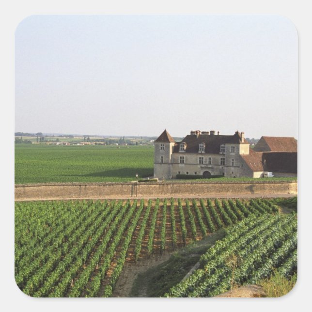 The Clos de Vougeot 16th century monastery and Square Sticker (Front)