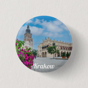 The Cloth Hall in main square in Krakow, Poland 1 Inch Round Button