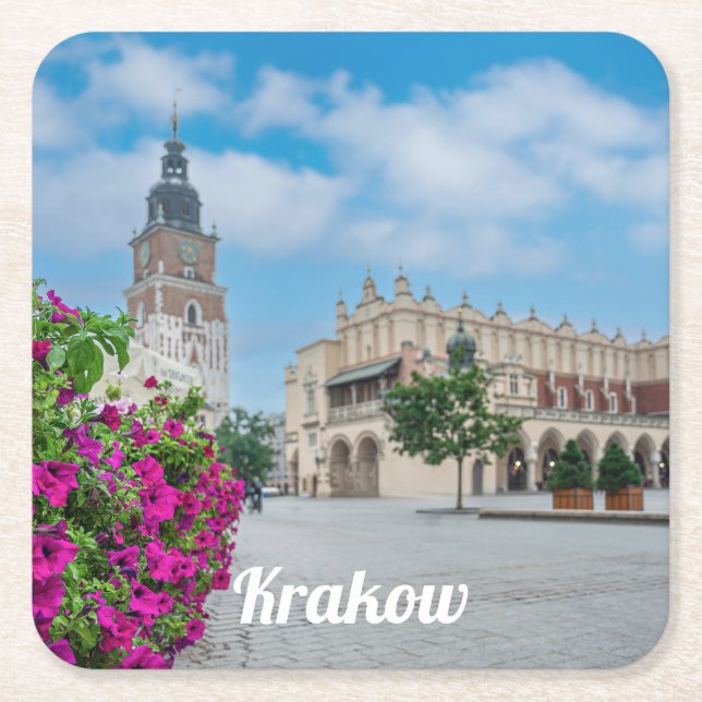 The Cloth Hall in main square in Krakow, Poland Paper Coaster (Front)