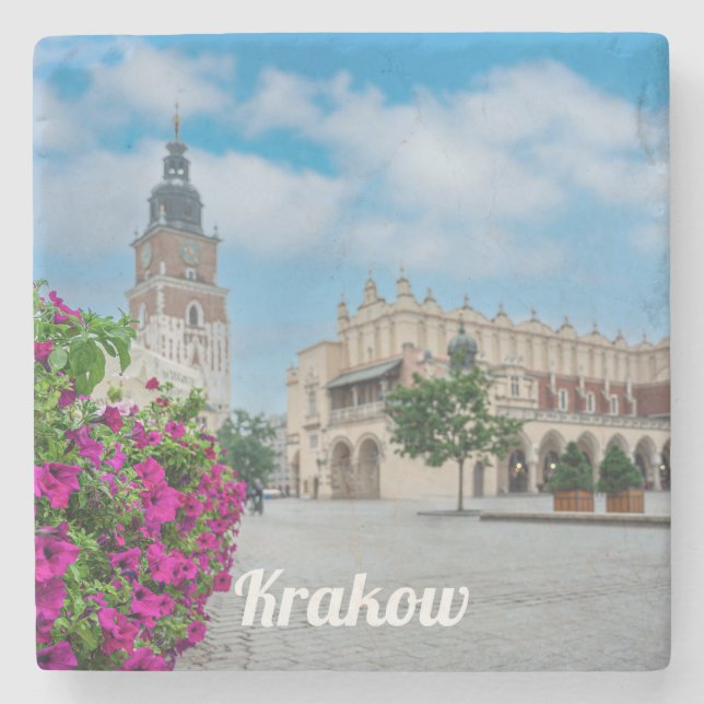 The Cloth Hall in main square in Krakow, Poland Stone Coaster (Front)
