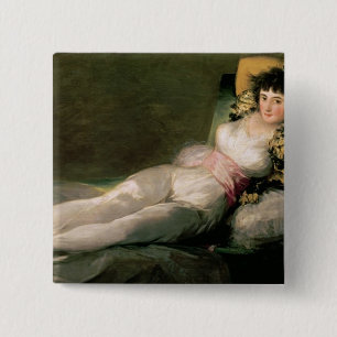 The Clothed Maja, c.1800 2 Inch Square Button