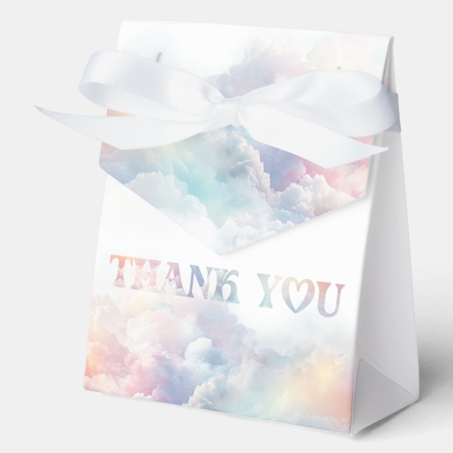 The Cloud Nine Rainbow  fluffy cloud Baby Shower  Favor Box (Front)