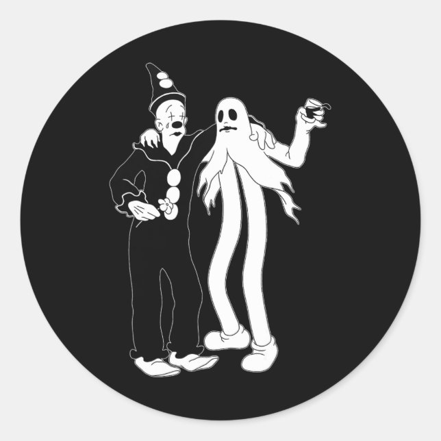 The Clown Ghost  Classic Round Sticker (Front)