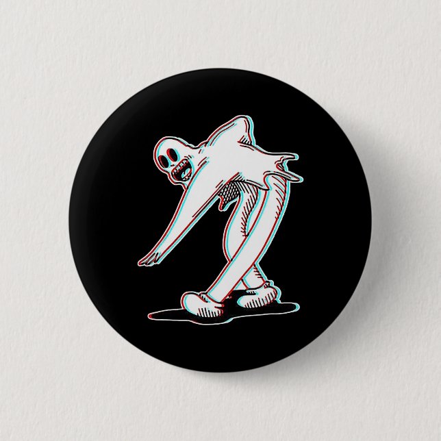 The Clown Ghost Glitch Dancing  2 Inch Round Button (Front)