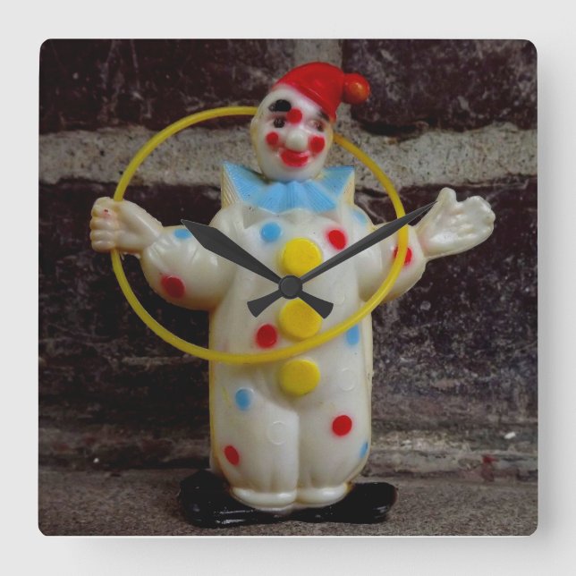 The Clown Square Wall Clock (Front)