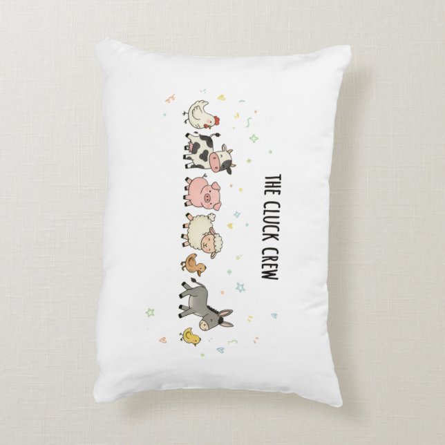 "The Cluck Crew" Accent Pillow (Back(Vertical))