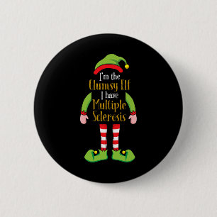 The Clumsy Elf Christmas Multiple Sclerosis Ms S 2 Inch Round Button