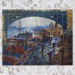 The Coalmen by Claude Monet Jigsaw Puzzle<br><div class="desc">The Coalmen (1875) by Claude Monet is a vintage impressionism fine art painting featuring an urbanscape with dock workers unloading coal from barges for the local factory along the Seine River. An industrial scene with pollution. About the artist: Claude Monet was a founder of the French impressionist painting movement with...</div>