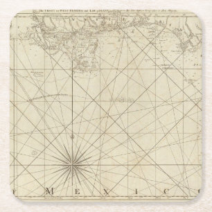 The Coast of West Florida and Louisiana Square Paper Coaster