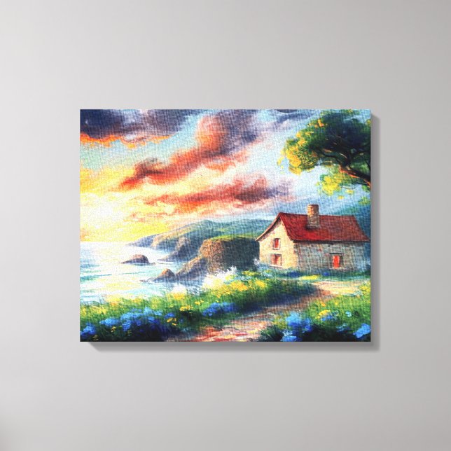 The Coastal Cottage Canvas Print (Front)
