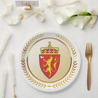 The Coat of Arms of Norway Paper Plate