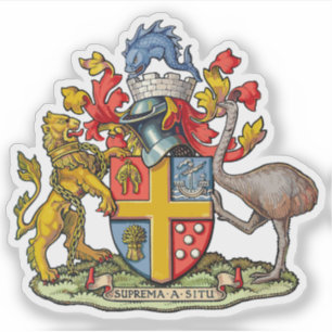 The coat of arms of Wellington, New Zealand