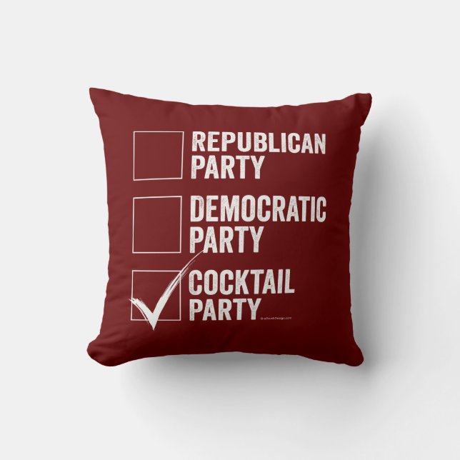 The Cocktail Party Throw Pillow (Front)
