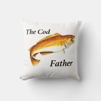 The Cod Father ideal fishing present. Throw Pillow