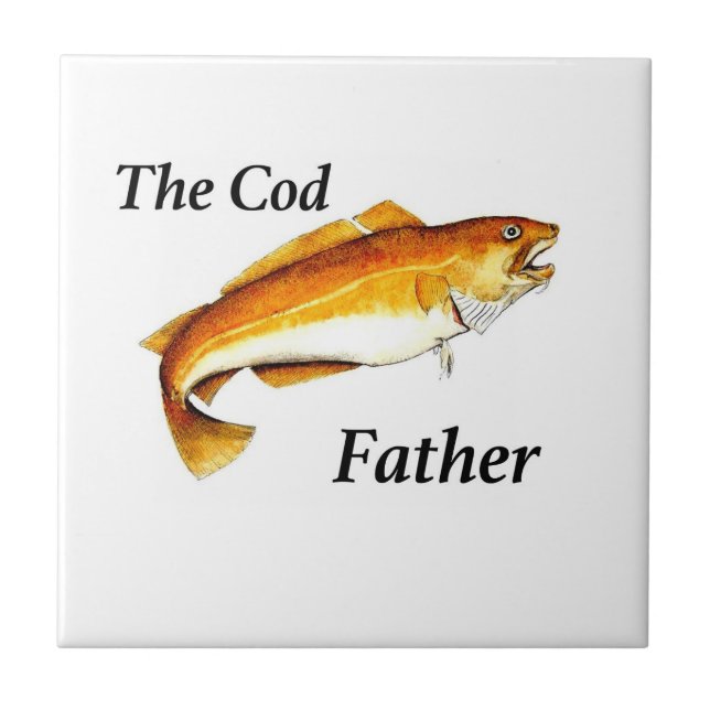 The Cod Father ideal fishing present. Tile (Front)