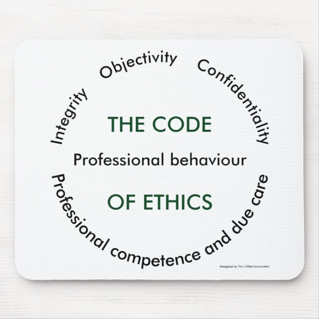 "The Code of Ethics - 5 fundamental principles" Mouse Pad (Front)