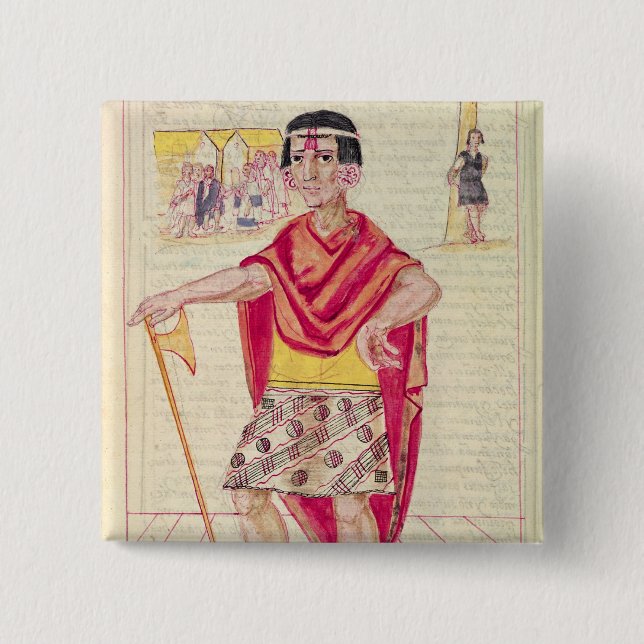 The Codice Murua 2 Inch Square Button (Front)