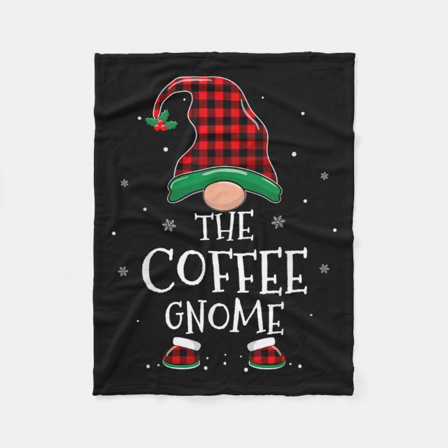 The Coffee Gnome Xmas Family Matching Plaid Christ Fleece Blanket (Front)