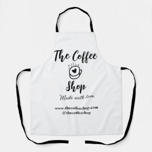 The coffee shop and website social media business  apron