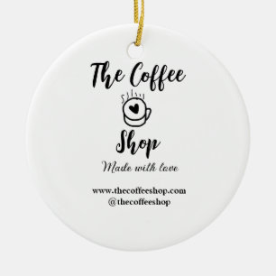 The coffee shop and website social media business  ceramic ornament