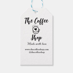 The coffee shop and website social media business  gift tags