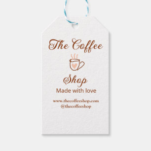 The coffee shop and website social media business  gift tags
