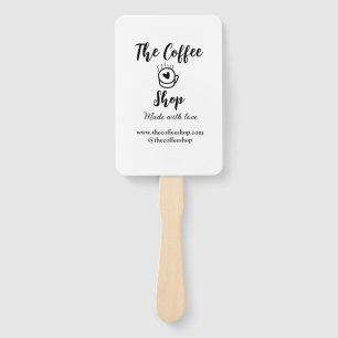 The coffee shop and website social media business hand fan