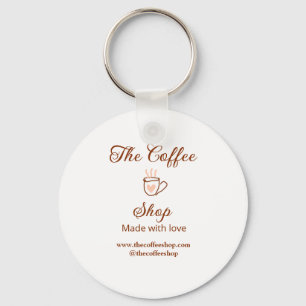 The coffee shop and website social media business keychain
