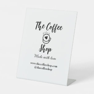 The coffee shop and website social media business  pedestal sign