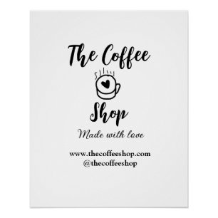 The coffee shop and website social media business  poster