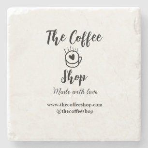 The coffee shop and website social media business  stone coaster