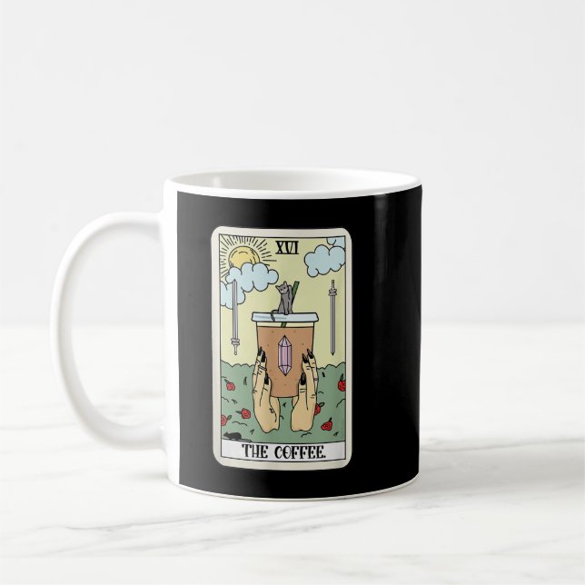 The Coffee Tarot Card Coffee Lover Caffeinated Wit Mug (Left)