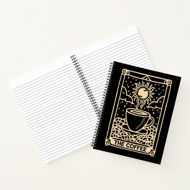 The coffee tarot card dark academia notebook (Inside)