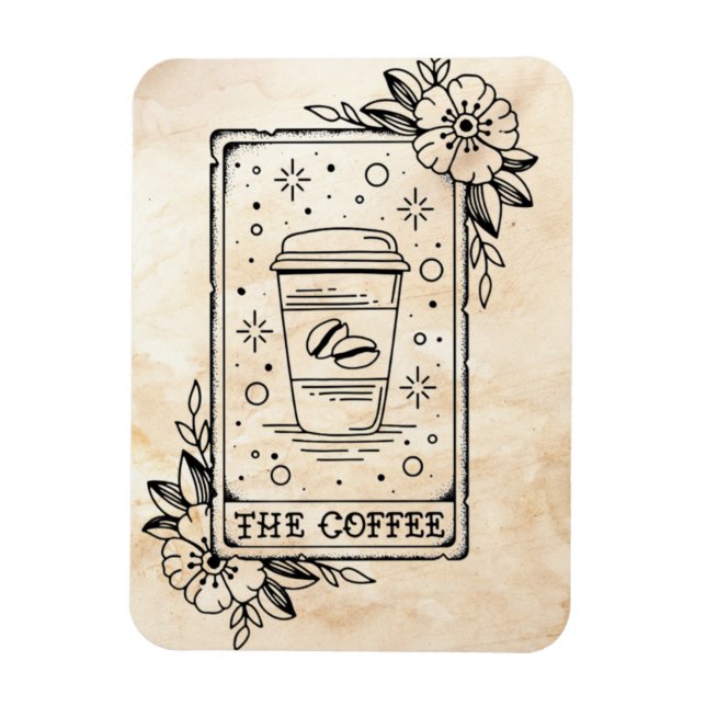 The Coffee Tarot Card Magnet (Vertical)