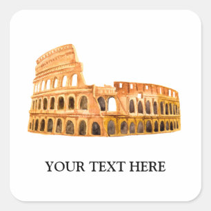 The Coliseum Rome, Italy Personalized Design Square Sticker