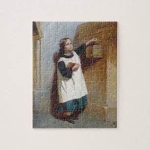 The Collection Box (oil on panel) Jigsaw Puzzle